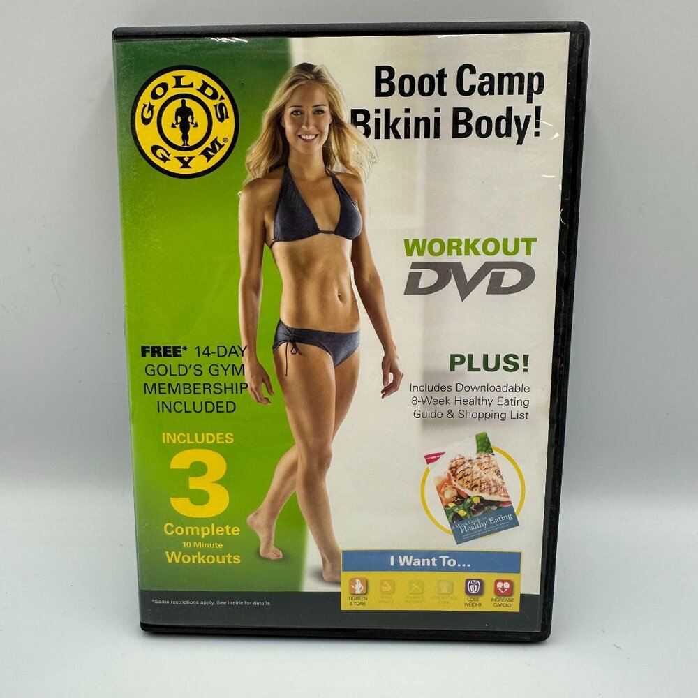 Golds Gym Boot Camp Bikini Body Workout DVD Lose Weight Tone Cardio Effective